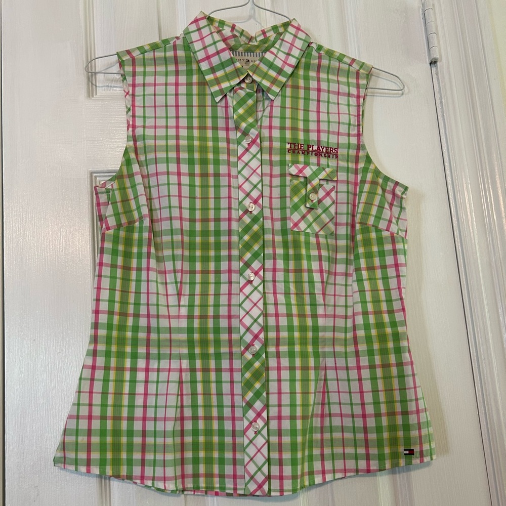 Player Championship Tommy Hilfiger Button Down Sleeveless Petite Small
